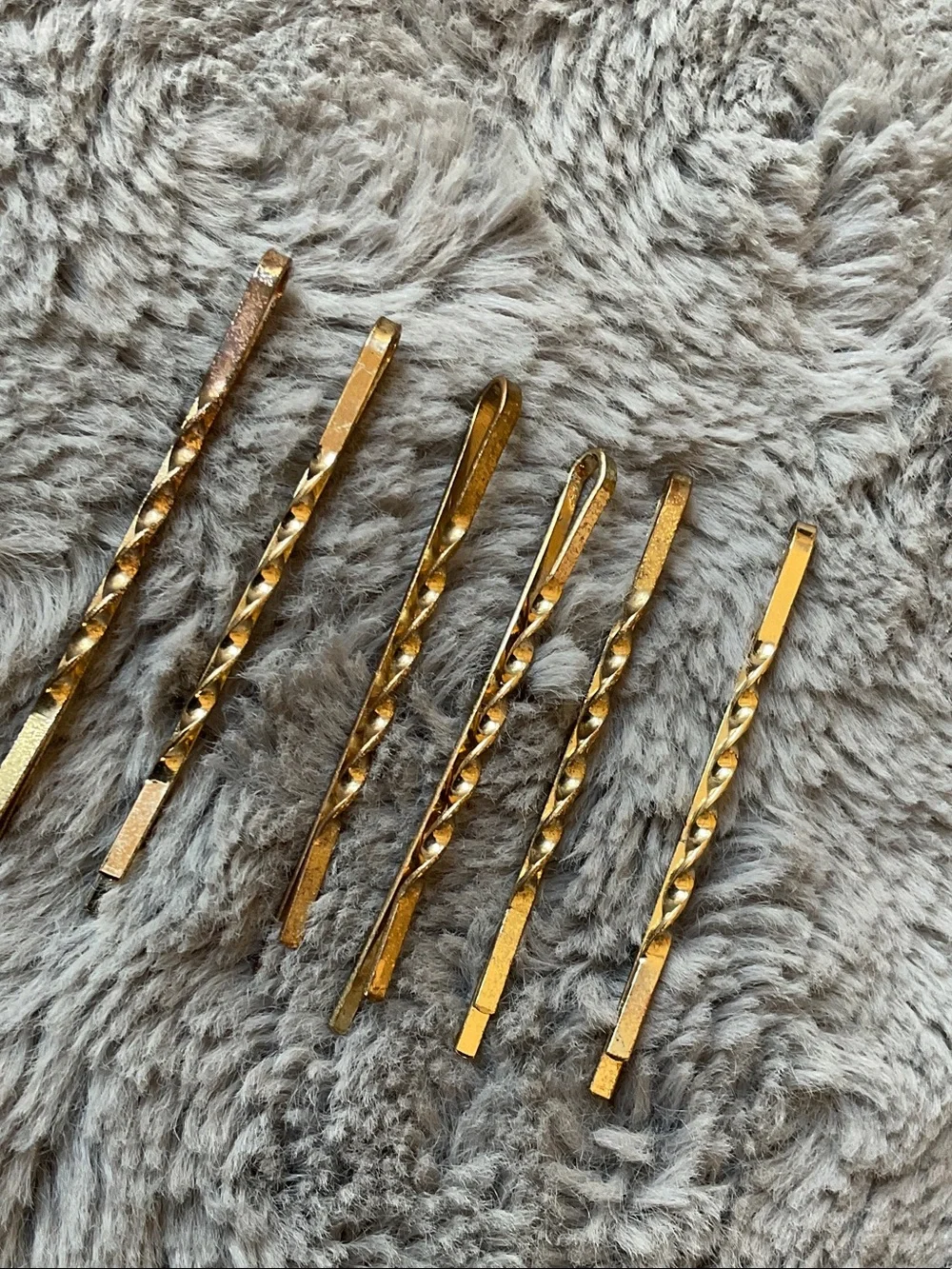 Gold Twist Bobby Pins - Pack of 6